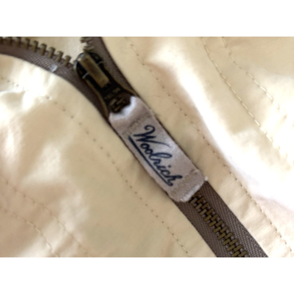 Woolrich Utility Vest Hooded Zip Up Beige Women's L Y2K Outdoor Cabincore - Picture 3 of 7